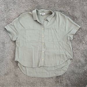 madewell short sleeve linen button down shirt